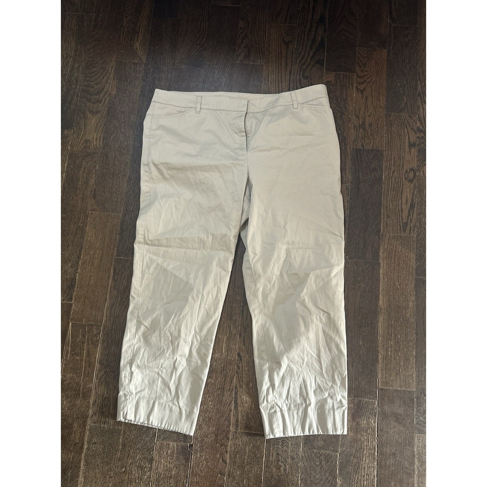 Talbot's The Perfect Crop Size 14 Khaki Cotton Spandex